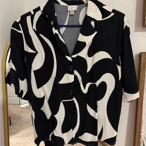 a new day Monochrome Patterned Blouse
